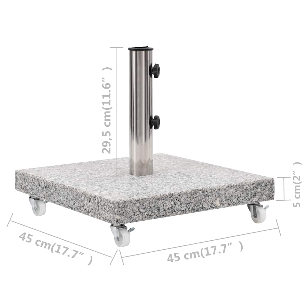 Base per Ombrellone in Granito 30 kg Quadrata Grigia | homemem39