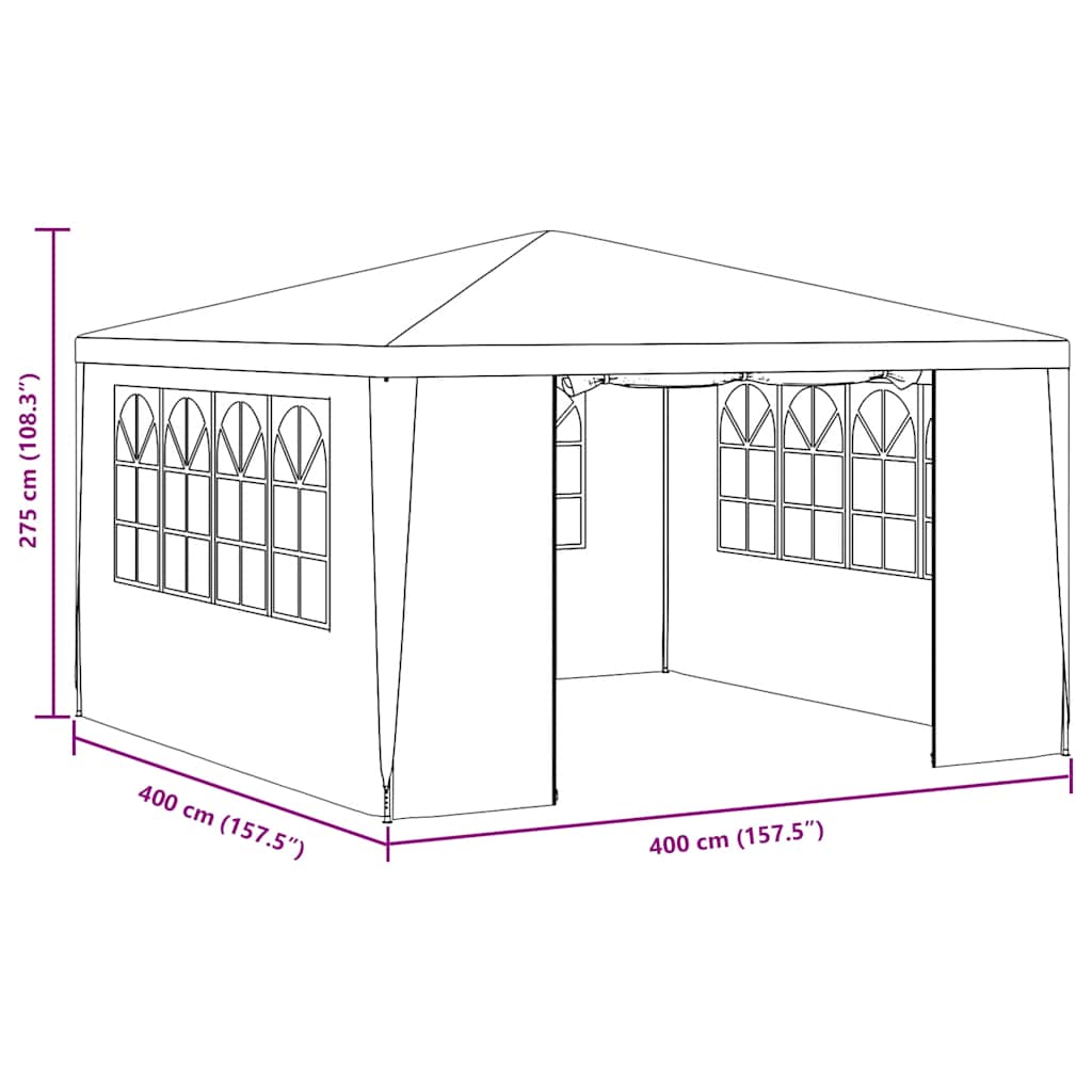 Gazebo Professionale con Pareti 4x4 m Verde 90 g/m² | homemem39