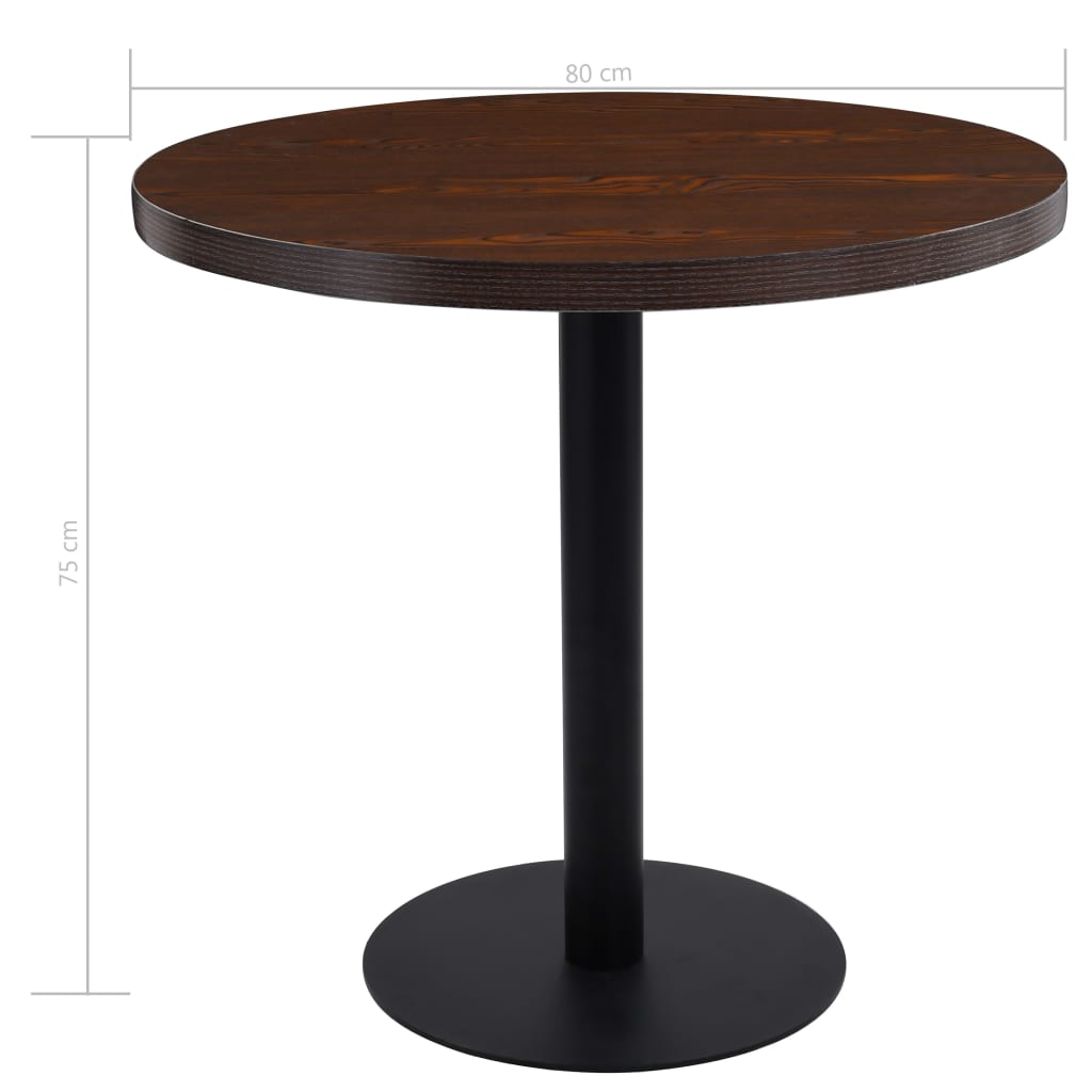 Tavolo da Bistrot Marrone Scuro 80 cm in MDF | homemem39