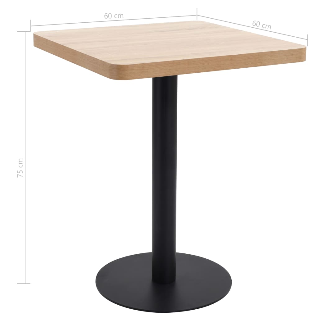 Tavolo da Bistrot Marrone Chiaro 60X60 cm in MDF | homemem39