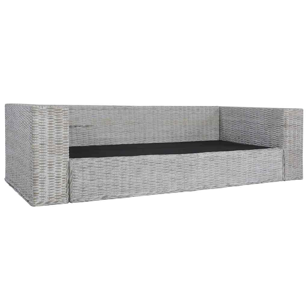 Set di Divani 2 pz con Cuscini Grigio in Rattan Naturale | homemem39