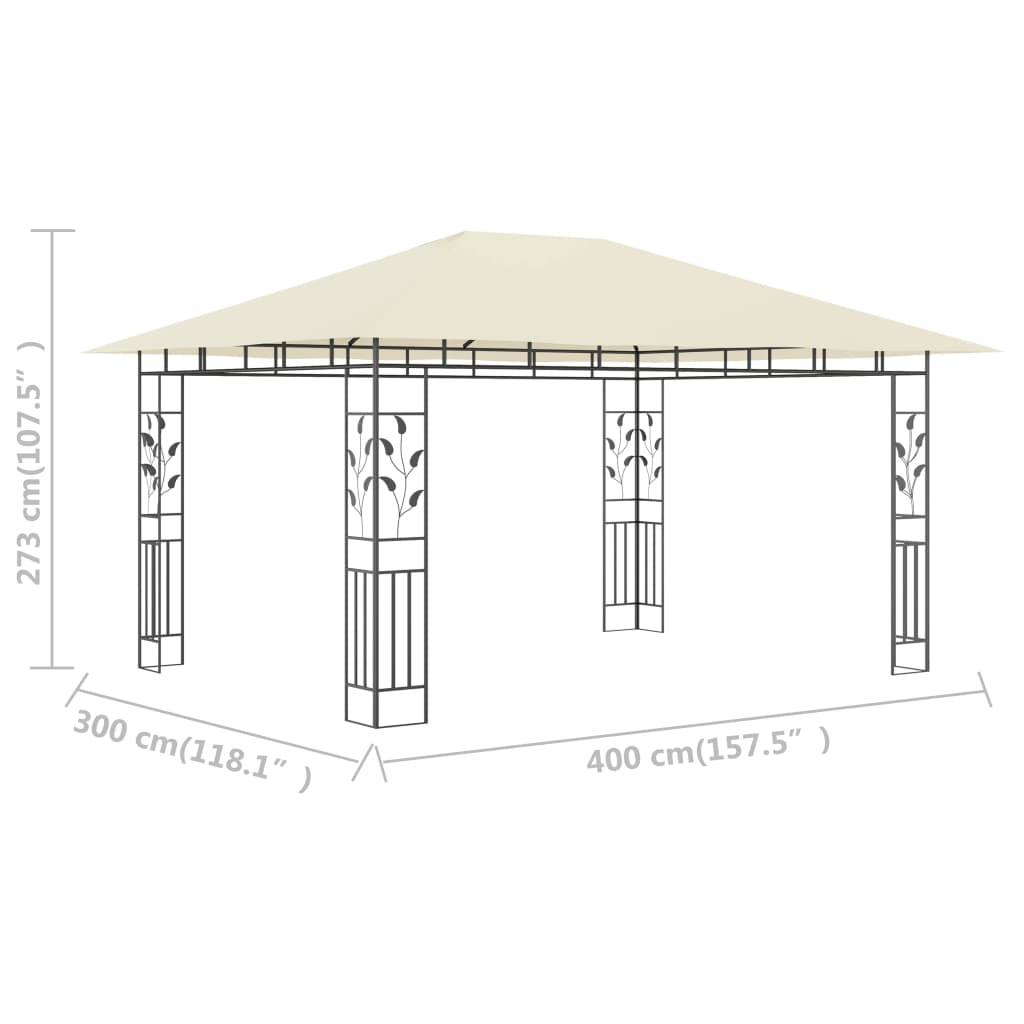 Gazebo con Zanzariera 4x3x2,73 m Crema 180 g/m² - homemem39