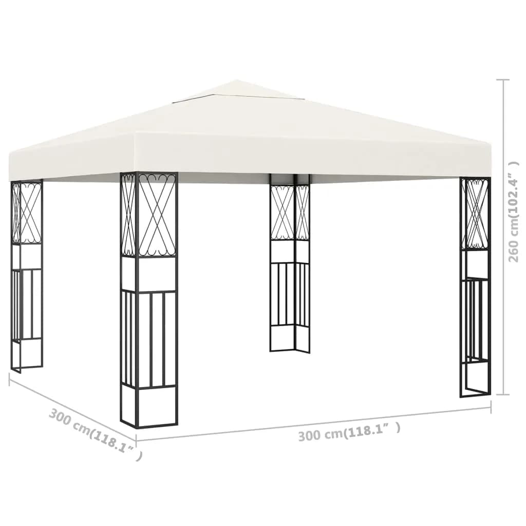 Gazebo 3x3 m Crema in Tessuto - homemem39
