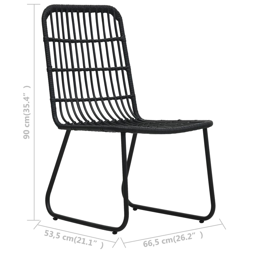 Set da Bistrot 3 pz in Polyrattan Nero | homemem39