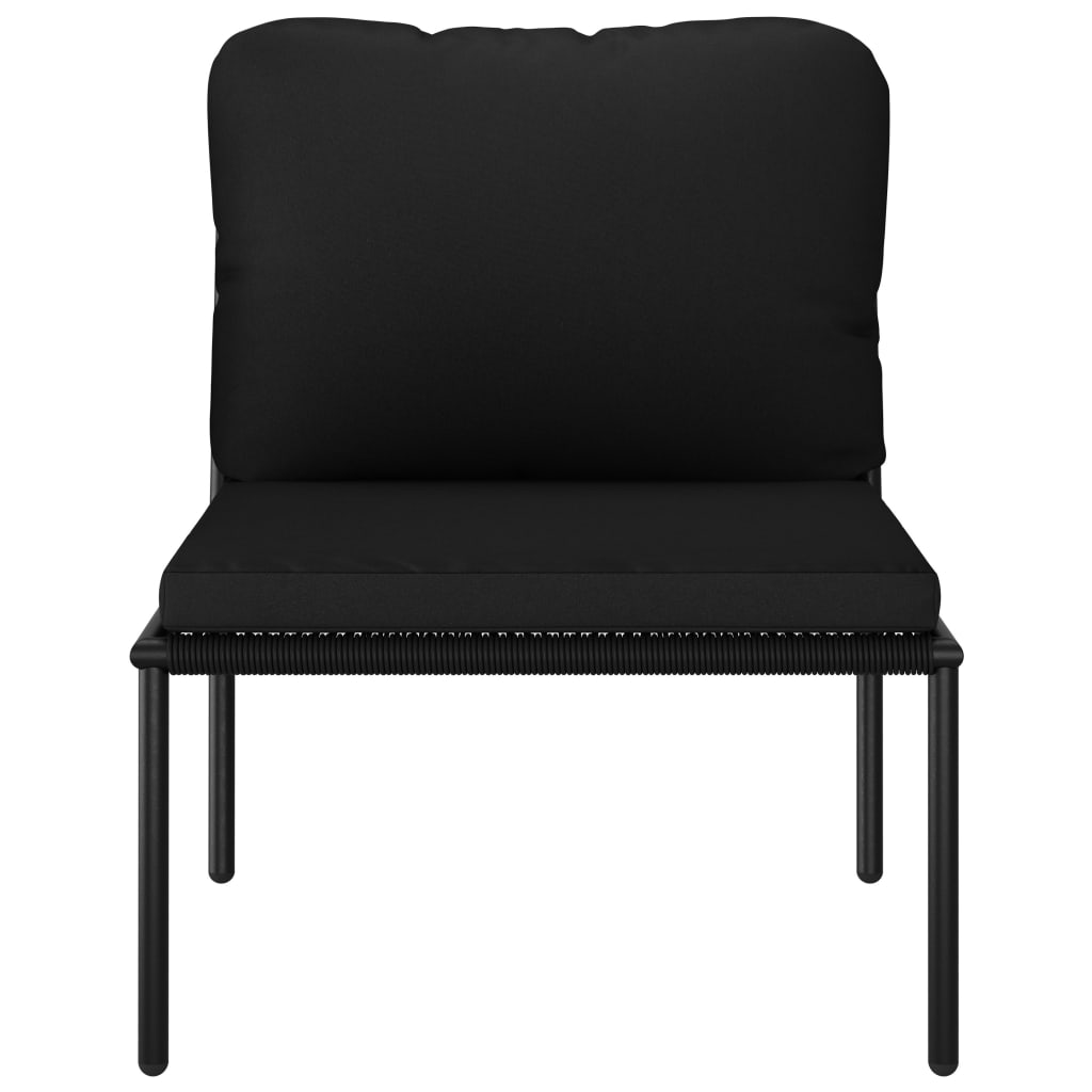 Set Divani da Giardino 6 pz con Cuscini Neri in PVC | homemem39