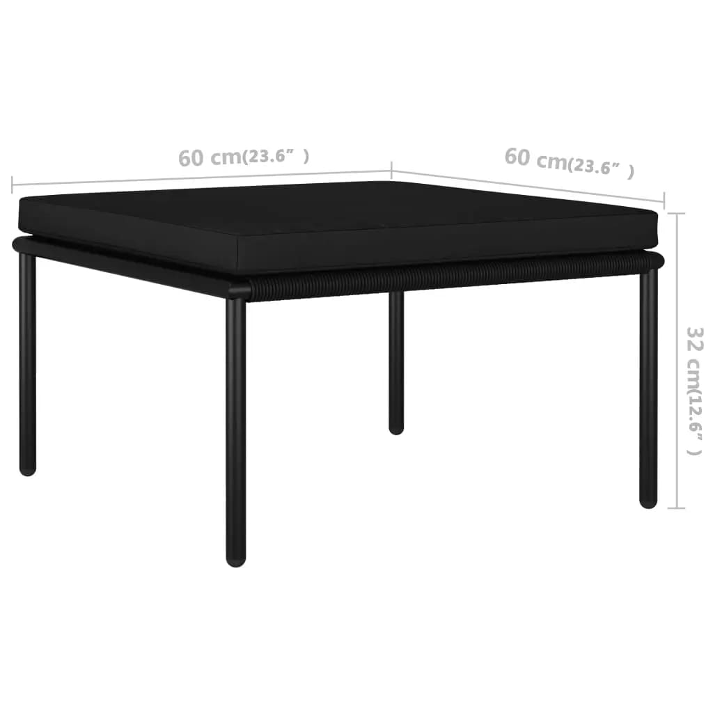 Set Divani da Giardino 3 pz con Cuscini Neri in PVC | homemem39
