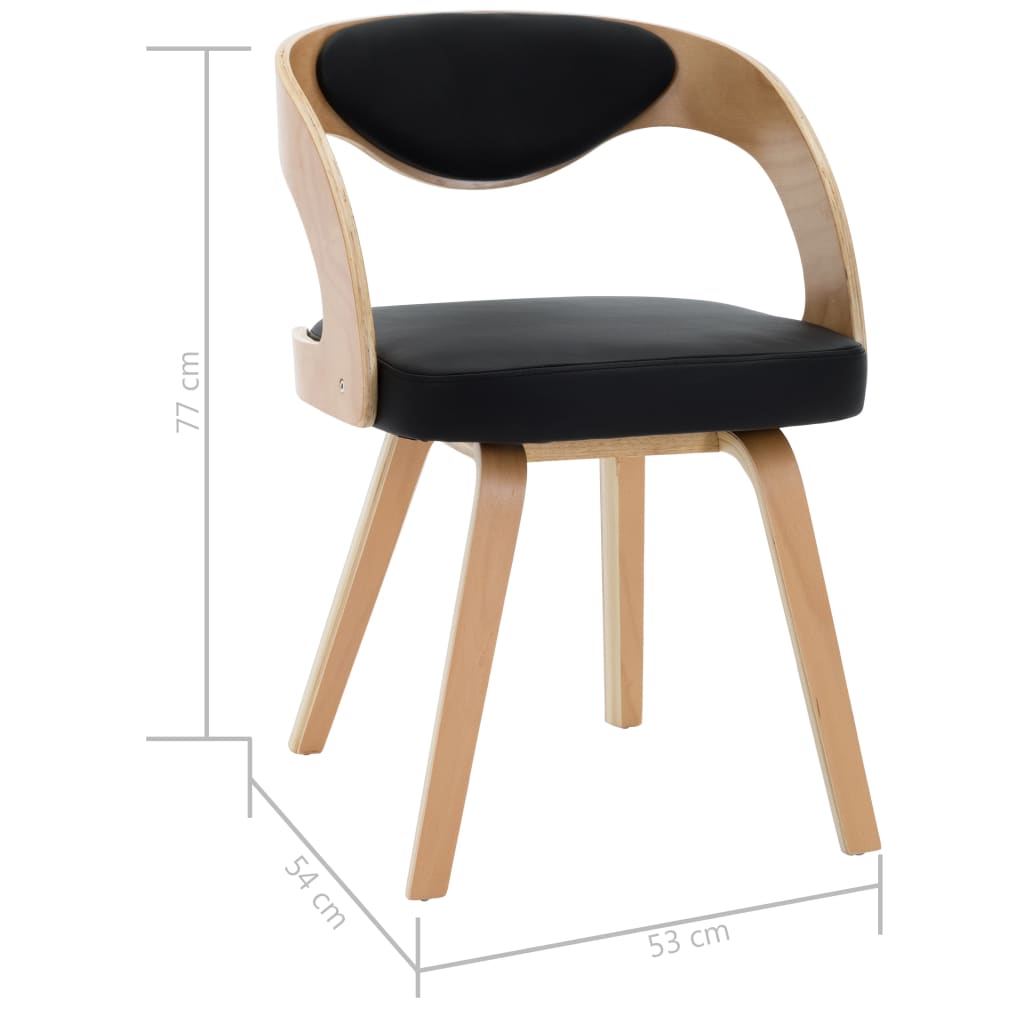 Sedie da Pranzo 4 pz Nere in Legno Piegato e Similpelle | homemem39