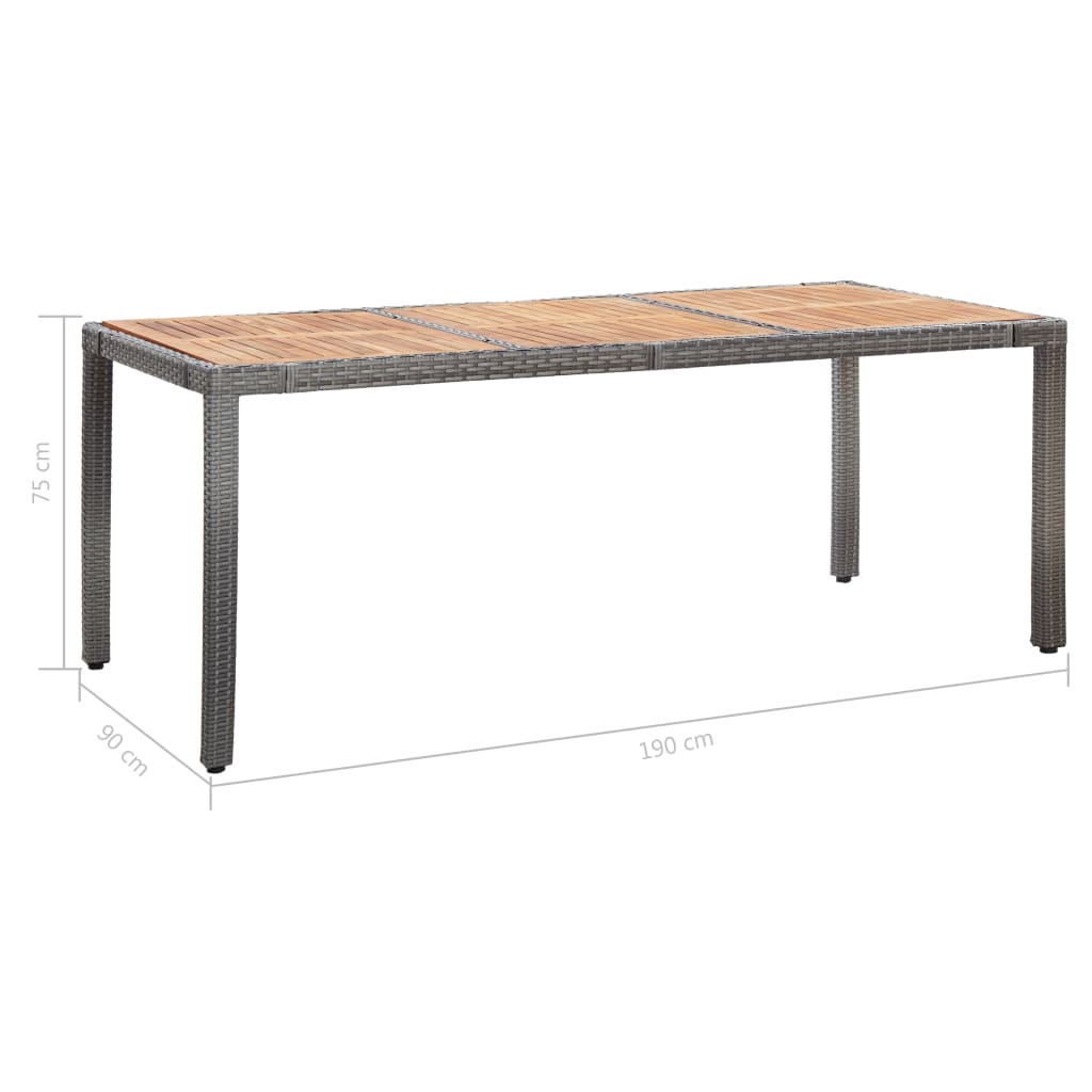 Set da Pranzo da Giardino 9 pz con Cuscini in Polyrattan Grigio | homemem39