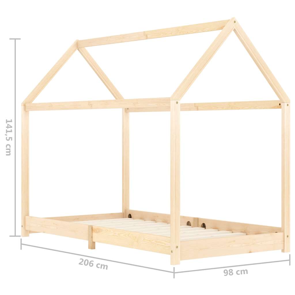 Giroletto per Bambini in Legno Massello di Pino 90x200 cm | homemem39