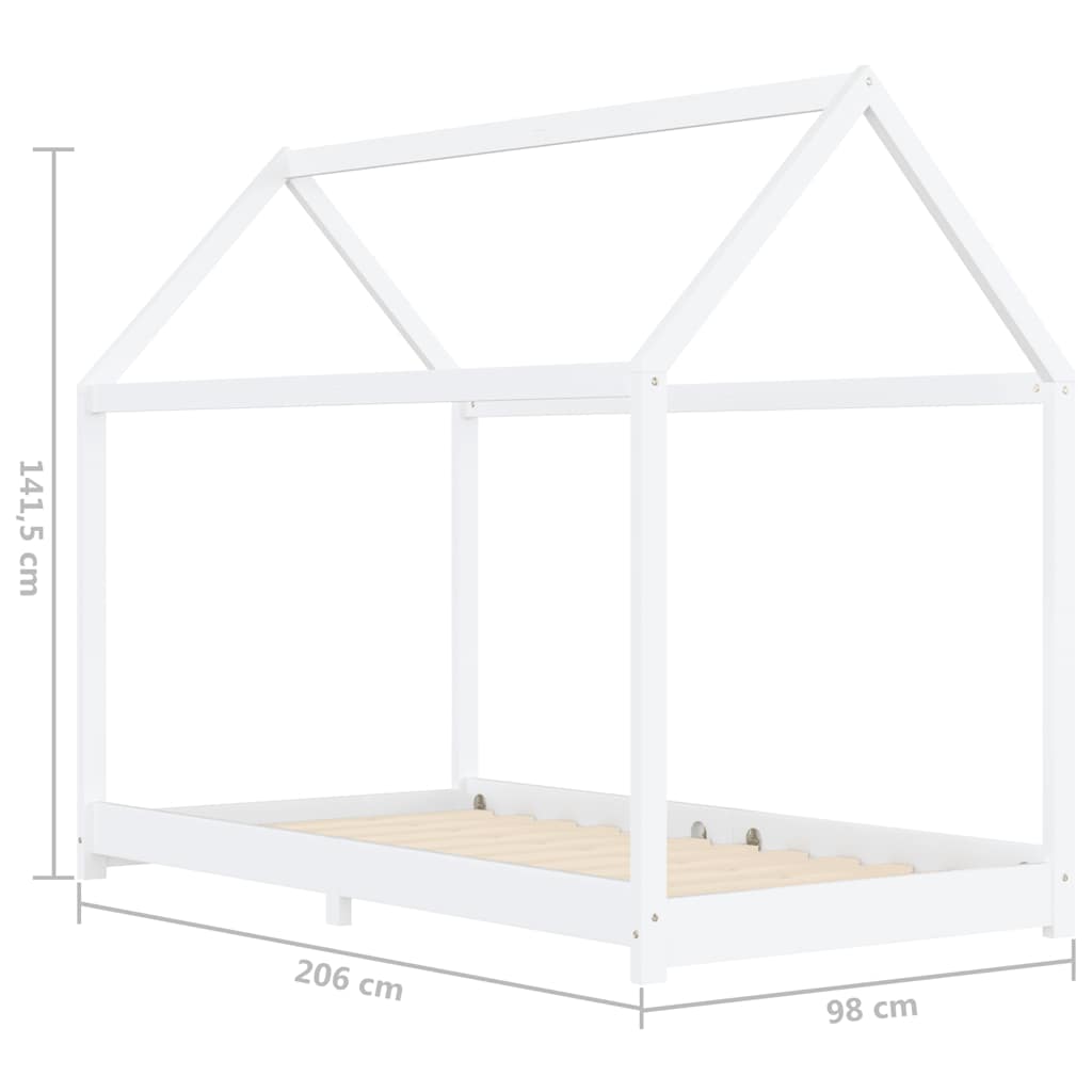 Giroletto per Bambini Bianco in Massello di Pino 90x200 cm | homemem39