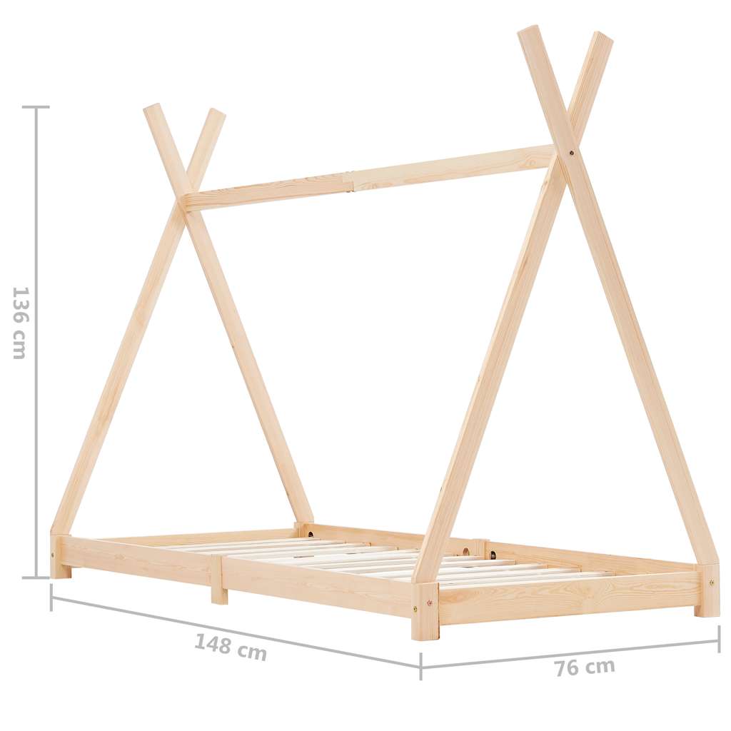 Giroletto per Bambini in Legno Massello di Pino 70x140 cm | homemem39