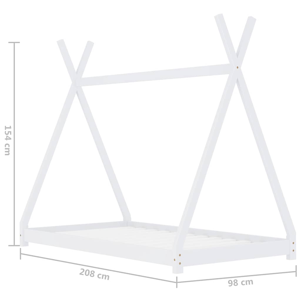 Giroletto per Bambini Bianco in Massello di Pino 90x200 cm | homemem39