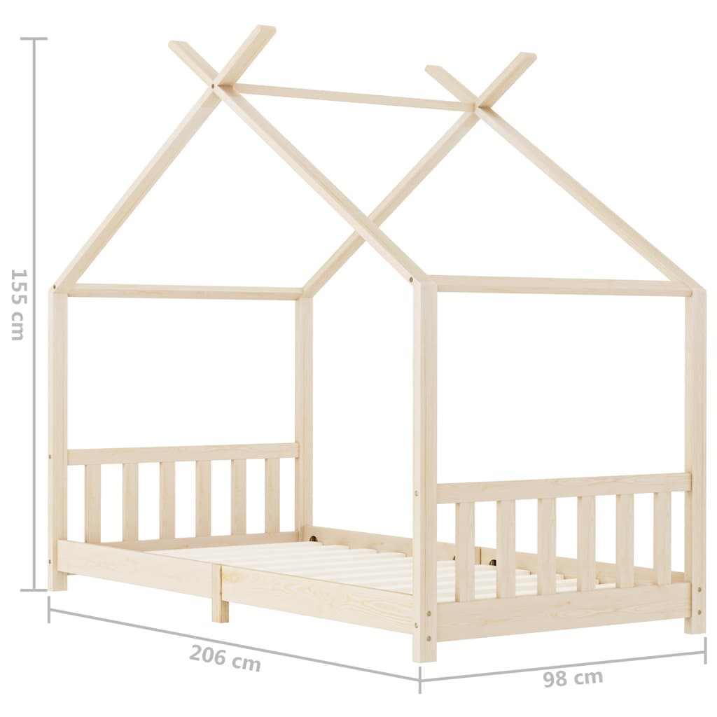 Giroletto per Bambini in Legno Massello di Pino 90x200 cm - homemem39