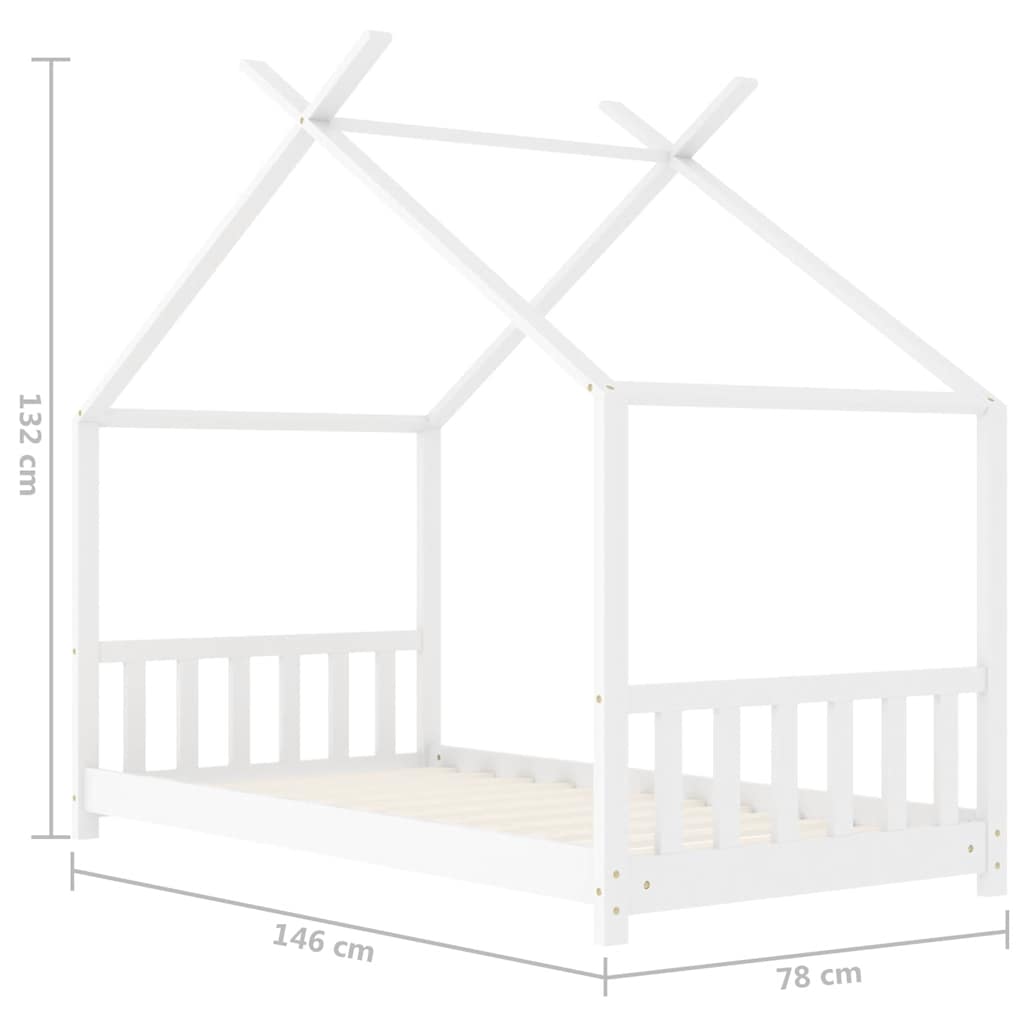 Giroletto per Bambini Bianco in Massello di Pino 70x140 cm | homemem39