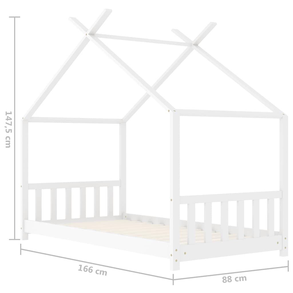 Giroletto per Bambini Bianco in Massello di Pino 80x160 cm | homemem39