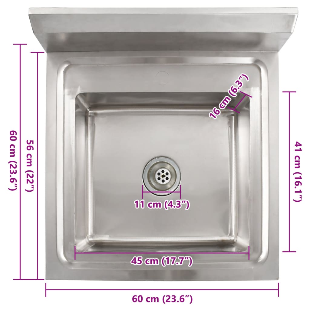 Lavello da Cucina Vasca Singola in Acciaio Inossidabile - homemem39