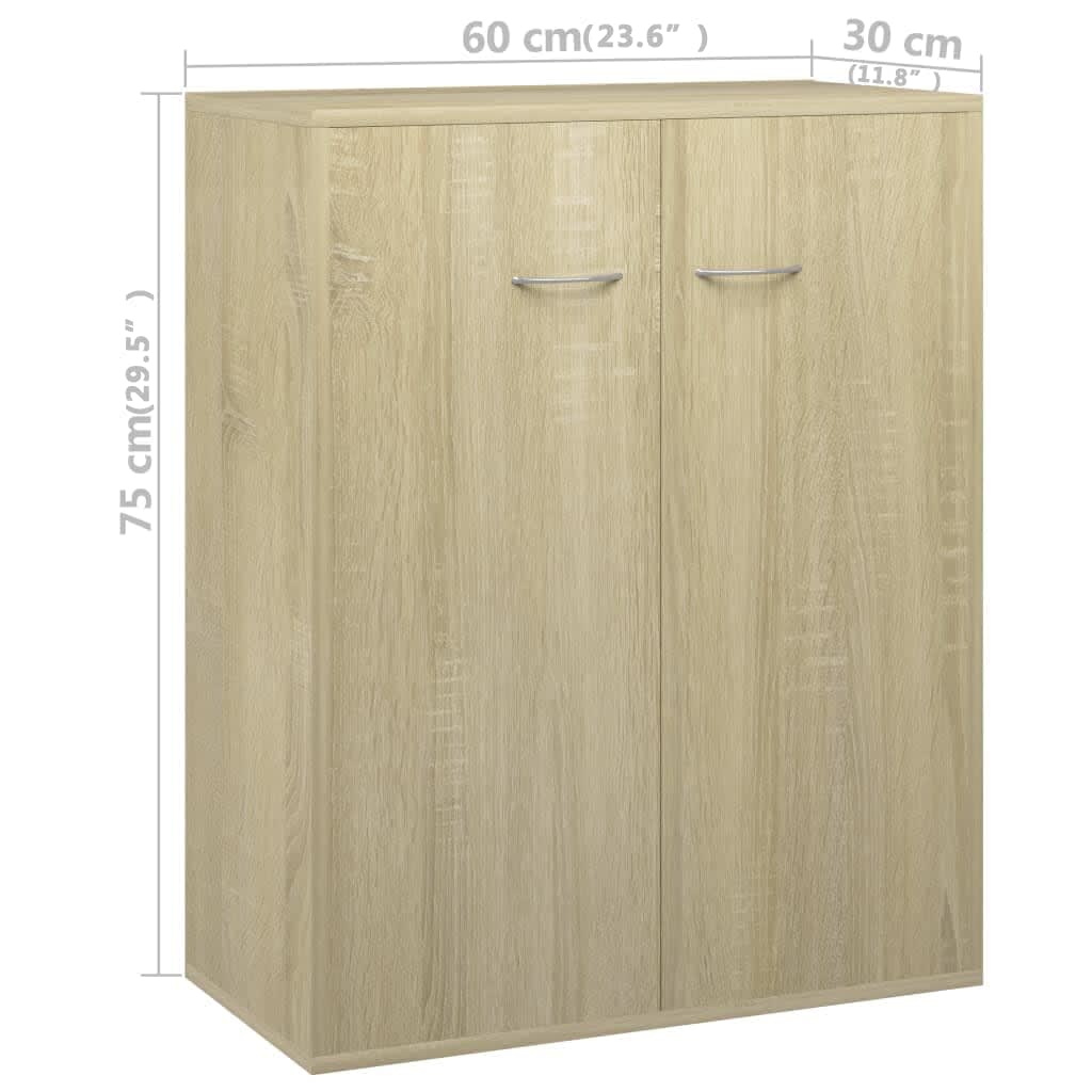 Credenza Rovere Sonoma 60x30x75 cm in Legno Multistrato - homemem39