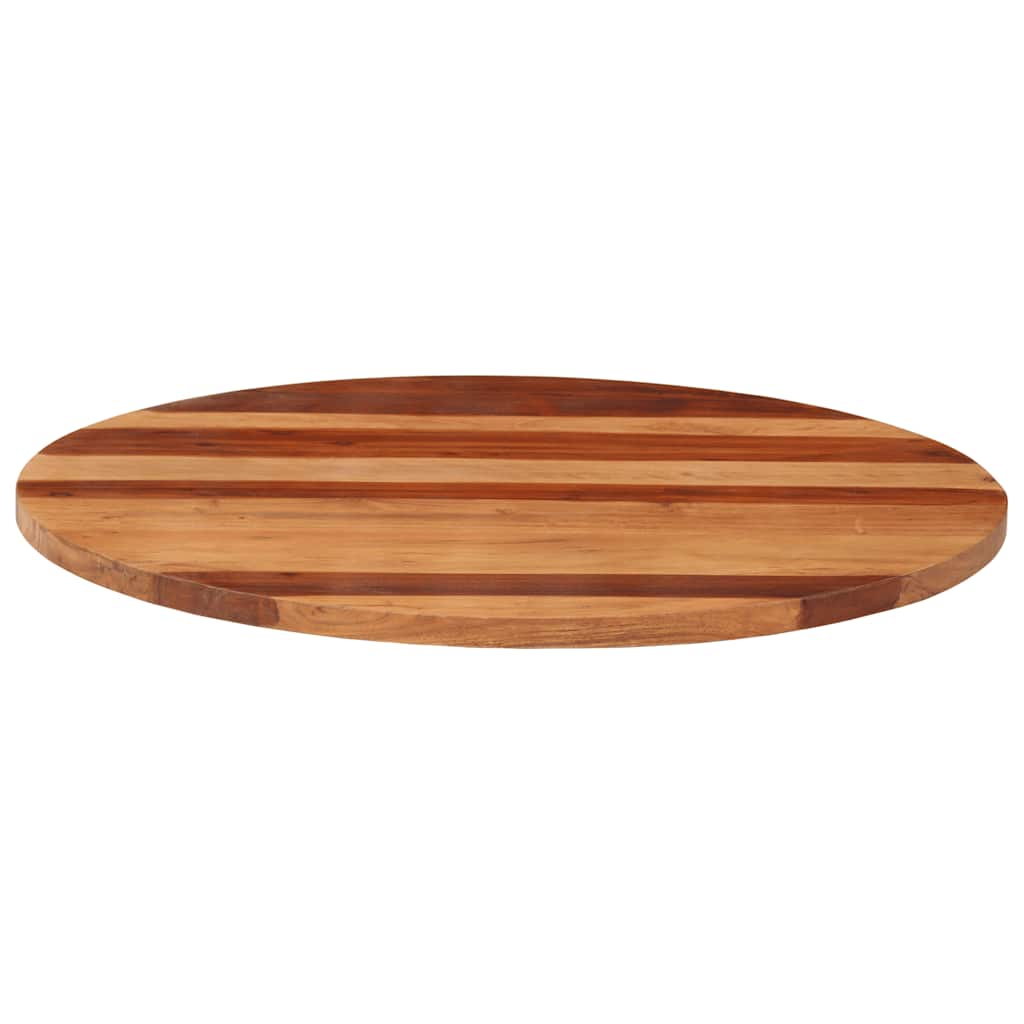 Piano Tavolo in Legno Massello di Acacia Rotondo 25-27 mm 80 cm | homemem39