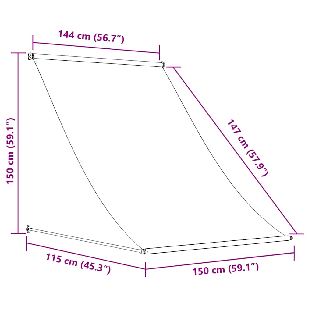 Tenda da Sole Retrattile 150x150 cm Arancione e Marrone - homemem39