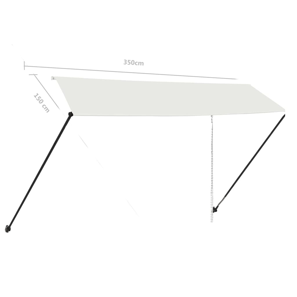 Tenda da Sole Retrattile con LED 350x150 cm Crema - homemem39