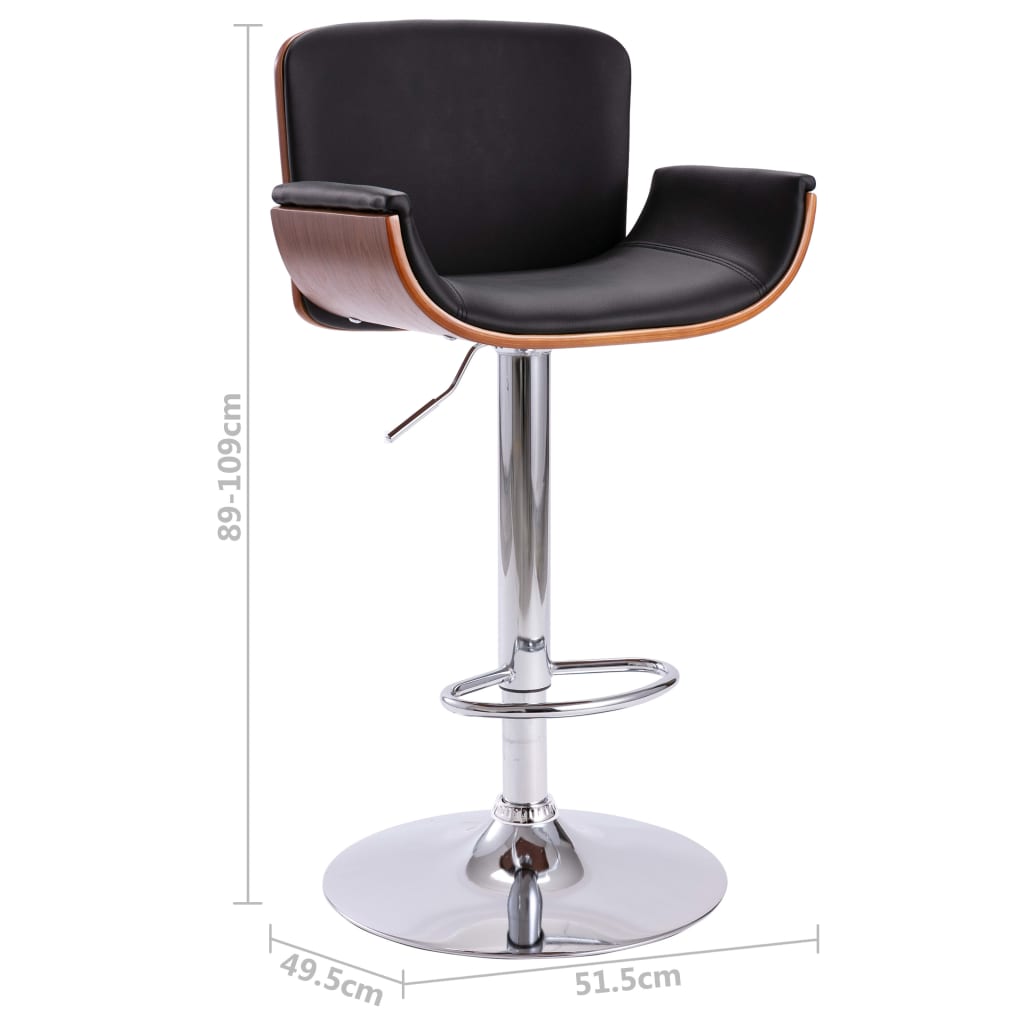 Sgabello da Bar Nero in Similpelle | homemem39