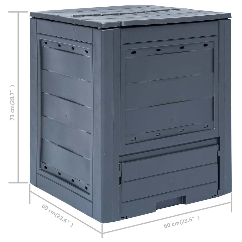 Compostiere per Giardino 3 pz Grigio 60x60x73 cm 780 L | homemem39