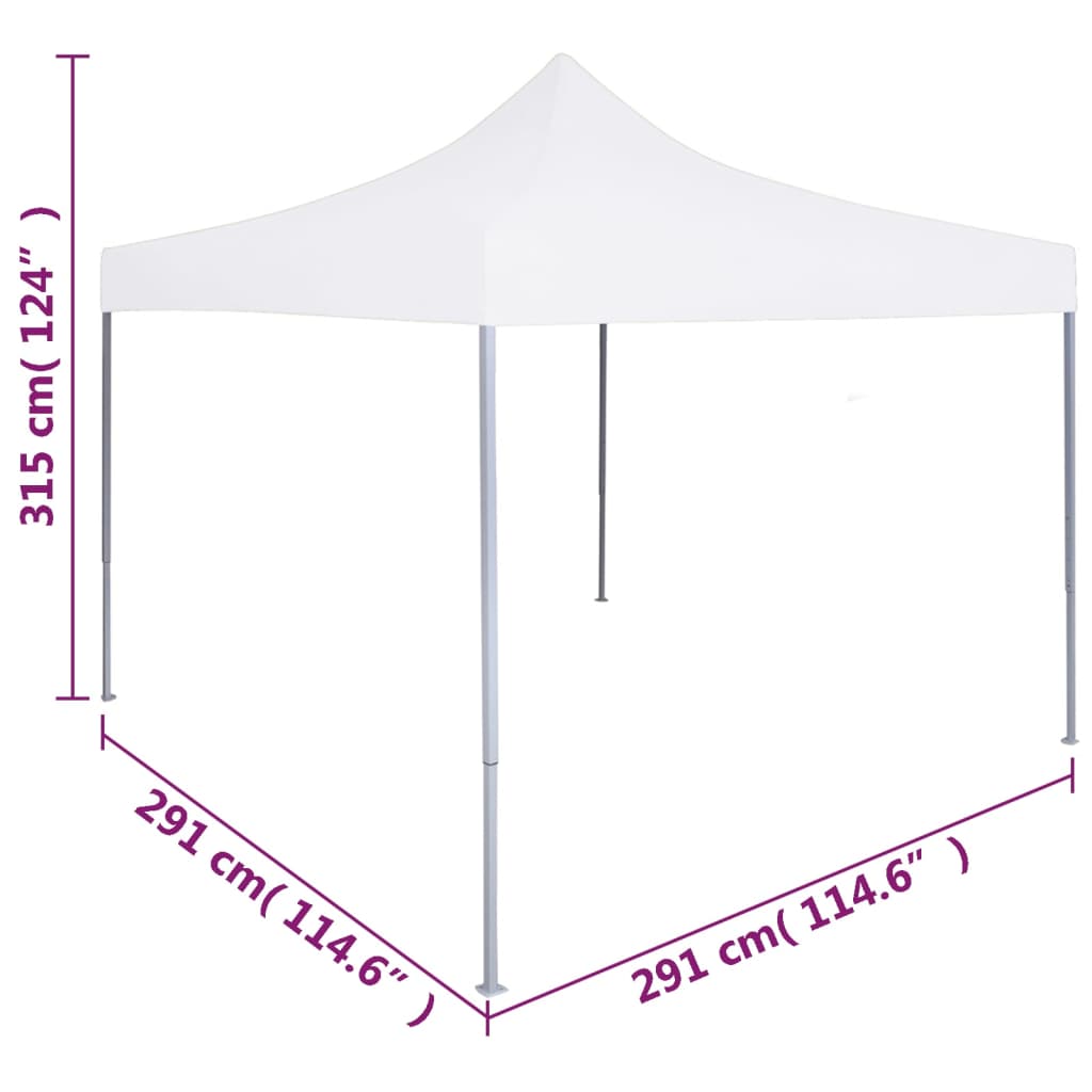Gazebo Professionale Pieghevole 3x3m Acciaio Bianco - homemem39