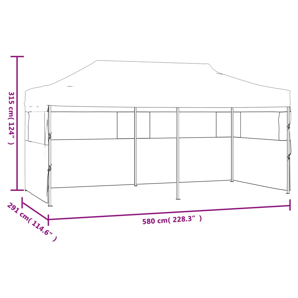 Tenda Pieghevole Pop-Up con Pareti Laterali 3x6m Acciaio Bianco - homemem39