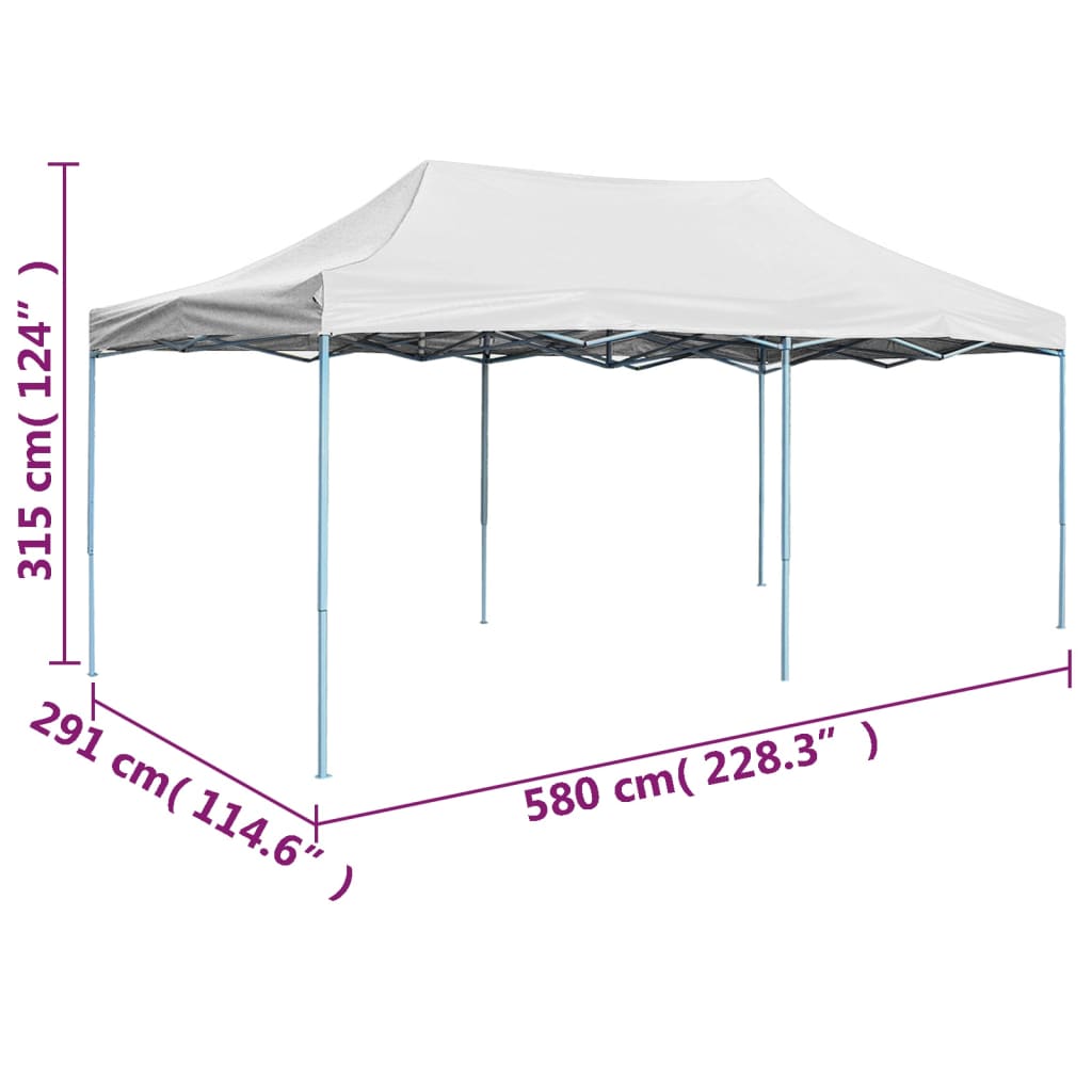 Gazebo Professionale Pieghevole 3x6 m Acciaio Bianco - homemem39
