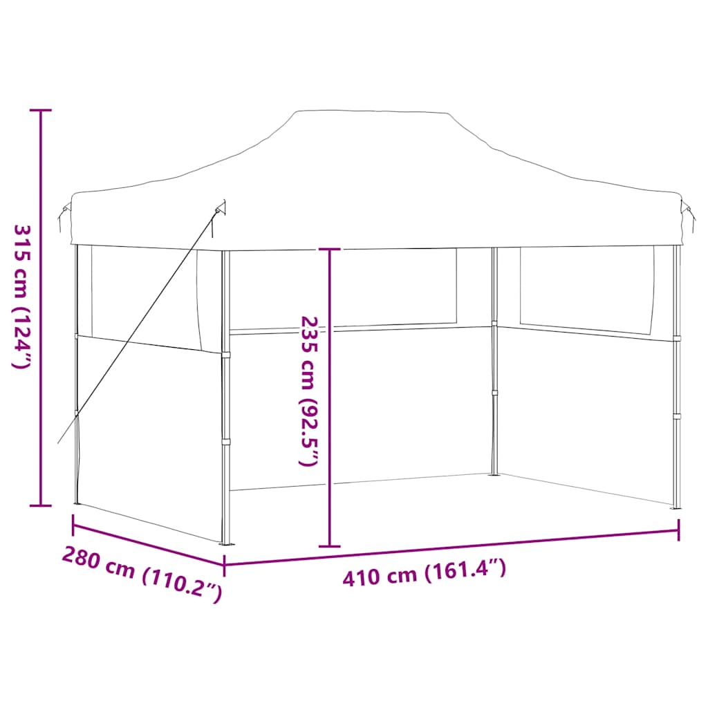 Gazebo Professionale Pieghevole con 3 Pareti 3x4m Acciaio Crema | homemem39