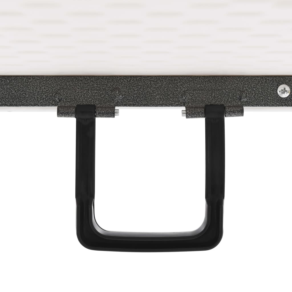 Tavolo Giardino Pieghevole 2 Panche 180cm Acciaio e HDPE Bianco | homemem39