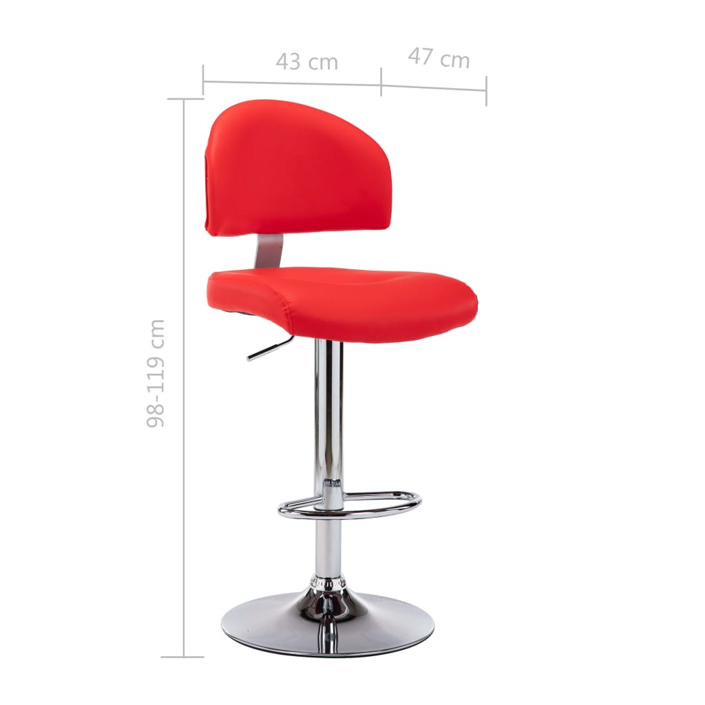 Sgabelli da Bar 2 pz Rossi in Similpelle | homemem39
