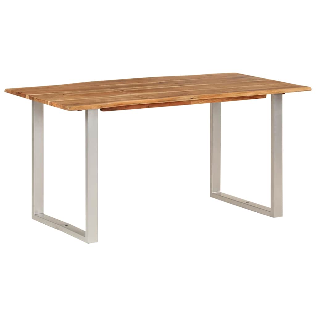 Tavolo da Pranzo 154x80x76 cm in Legno Massello di Acacia