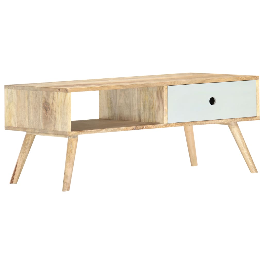 Tavolino da Salotto 90x50x40 cm in Legno Massello di Mango