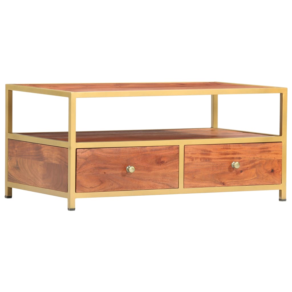 Tavolino da Salotto 90x50x40 cm in Legno Massello di Acacia