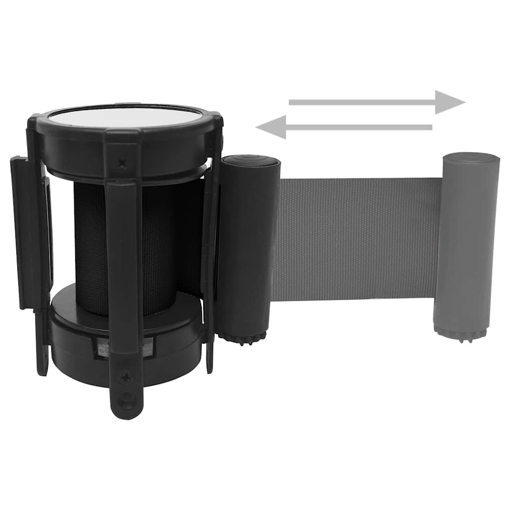 Barriera a Nastro Retrattile 200 cm Nero | homemem39