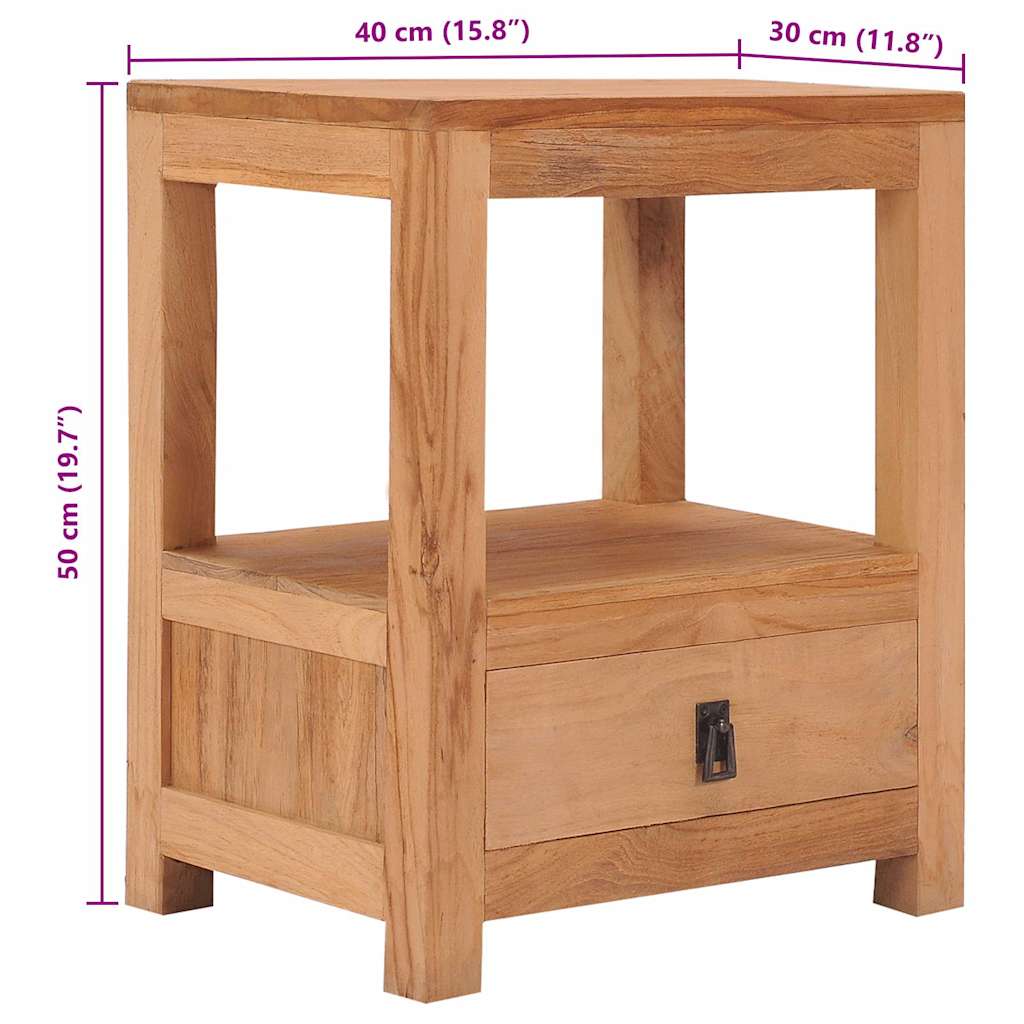 Comodino 40x30x50 cm in Legno Massello di Teak