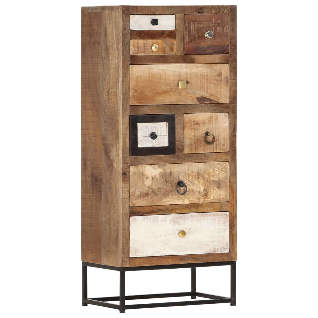 Cassettiera 45x30x105 cm in Legno Massello di Recupero