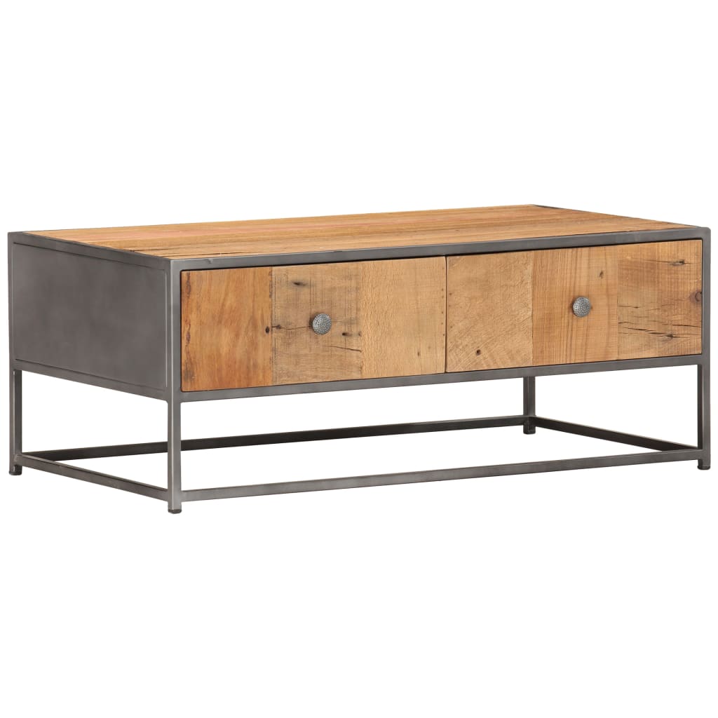 Tavolino da Salotto 90x50x35 cm in Legno Massello di Recupero