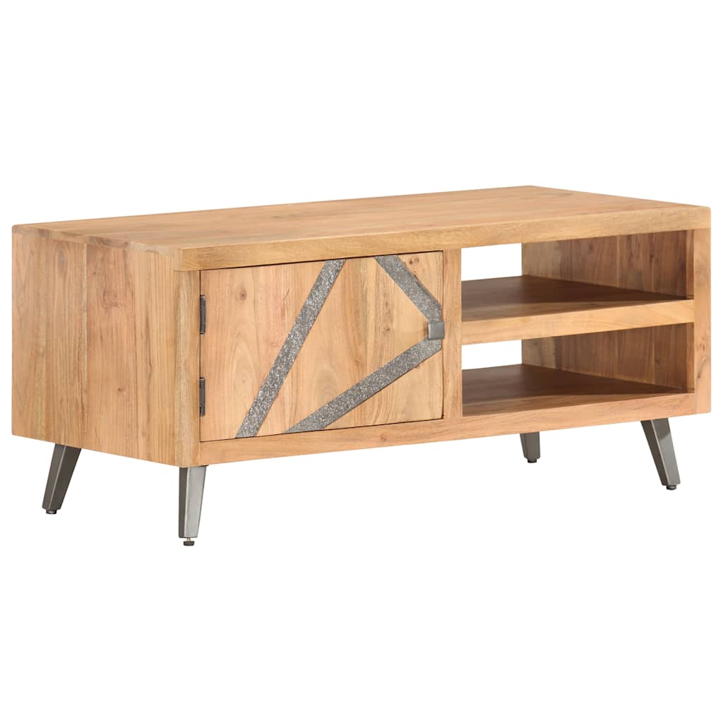 Tavolino da Caffè 90x45x40 cm in Legno Massello di Acacia