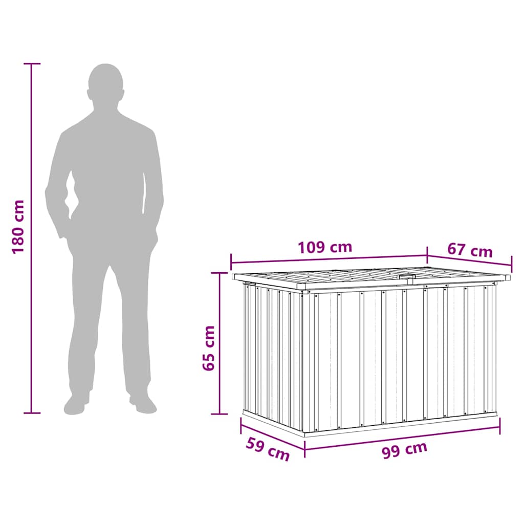 Baule da Giardino Antracite 109x67x65 cm