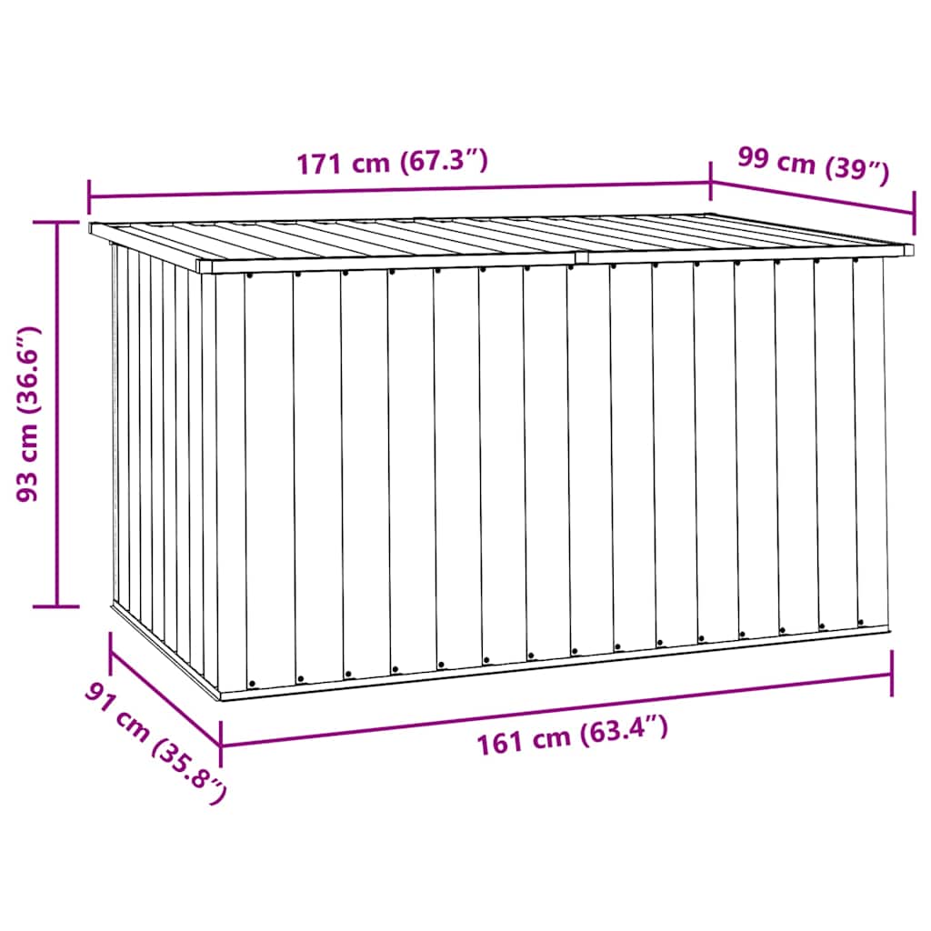 Baule da Giardino Grigio 171x99x93 cm