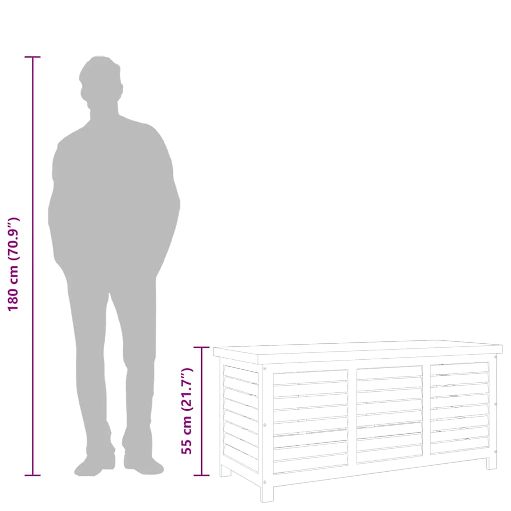 Cassapanca da Giardino 117x50x55 cm in Massello di Eucalipto - homemem39
