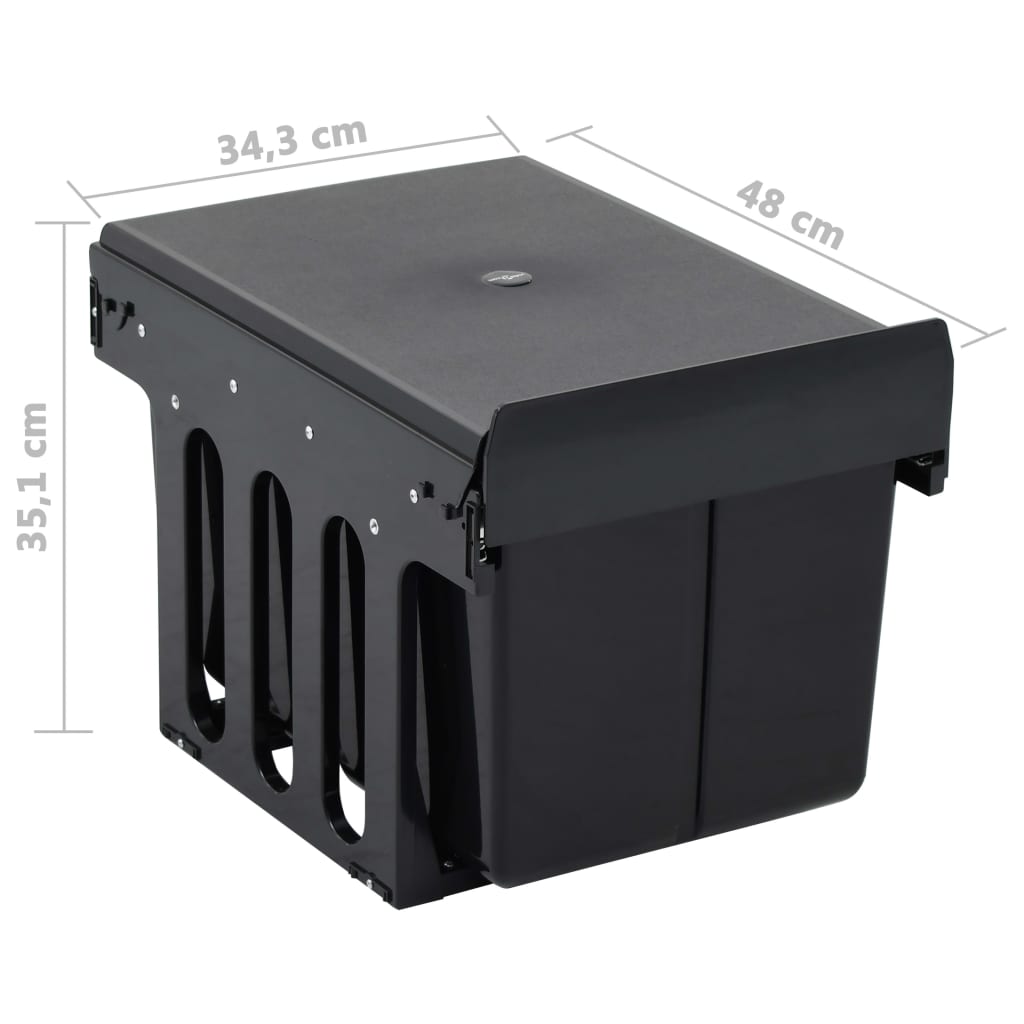 Cestino Estraibile per Mobile Cucina Chiusura Ammortizzata 36L - homemem39