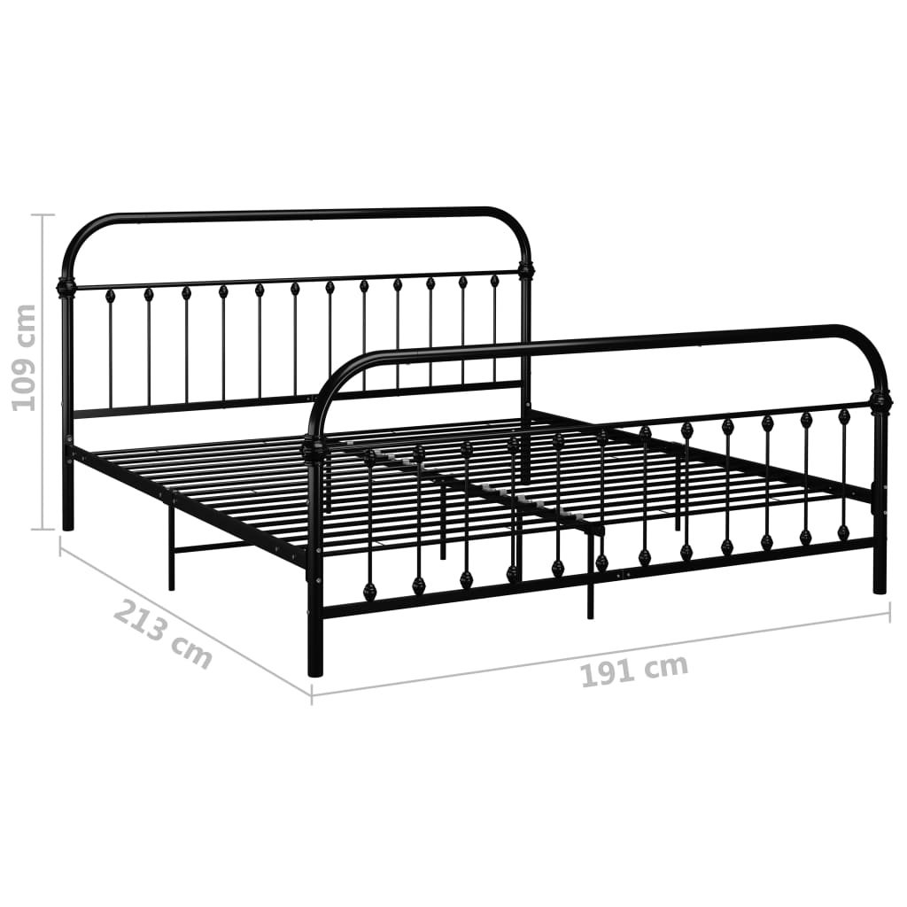 Giroletto Nero in Metallo 180x200 cm | homemem39