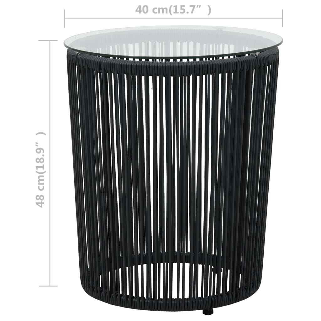 Set da Bistrot 3 pz con Cuscini in Polyrattan Nero | homemem39