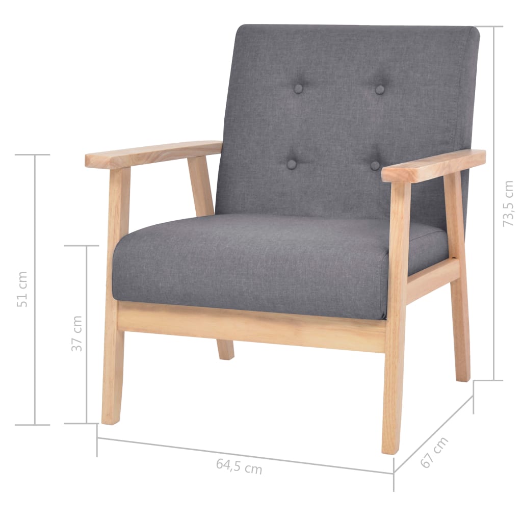 Set di Divani 3 pz in Tessuto Grigio Scuro | homemem39