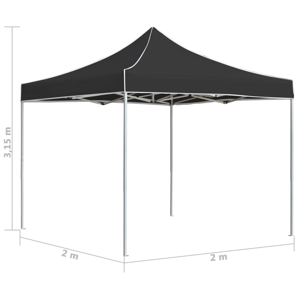 Gazebo Professionale Pieghevole Alluminio 2x2 m Antracite - homemem39