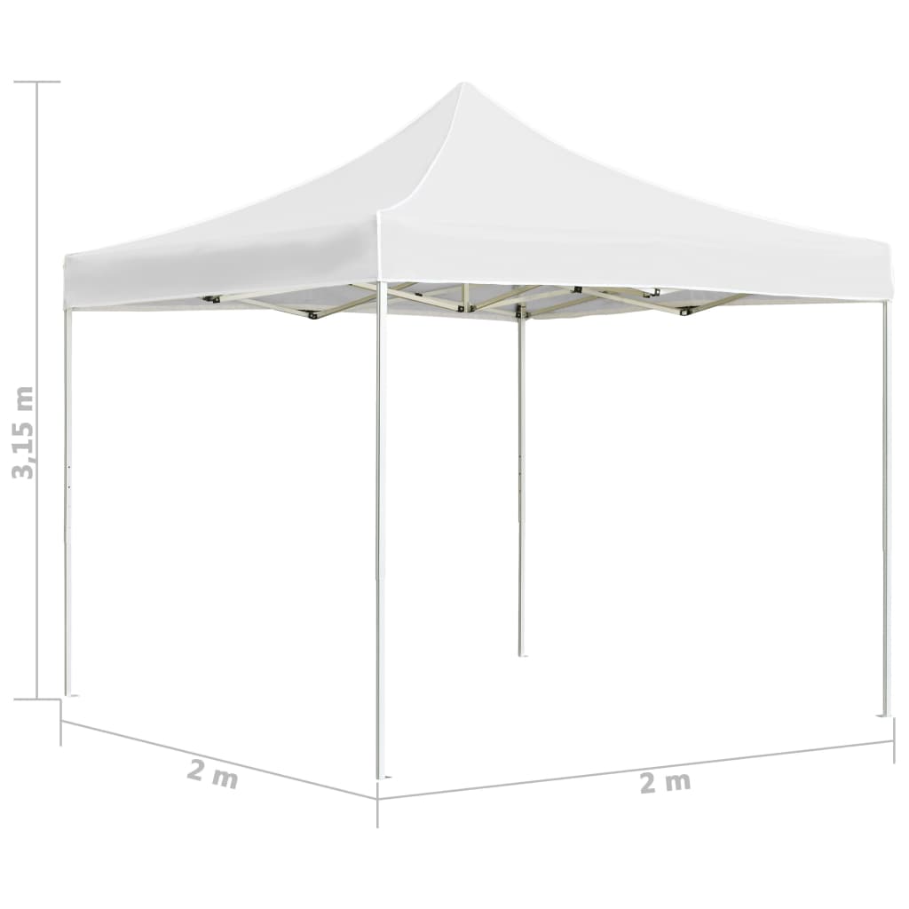 Gazebo Professionale Pieghevole Alluminio 2x2 m Bianco - homemem39