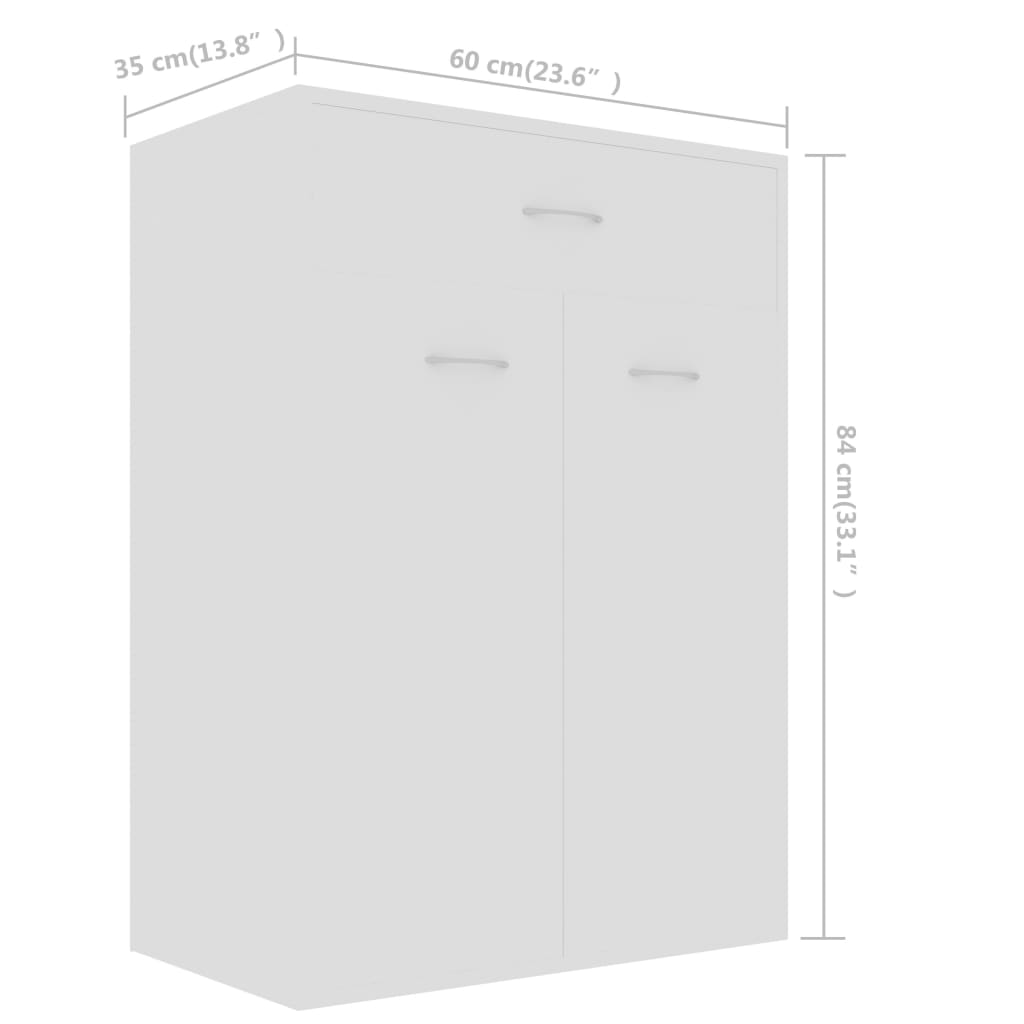 Scarpiera Bianca 60x35x84 cm in Legno Multistrato | homemem39